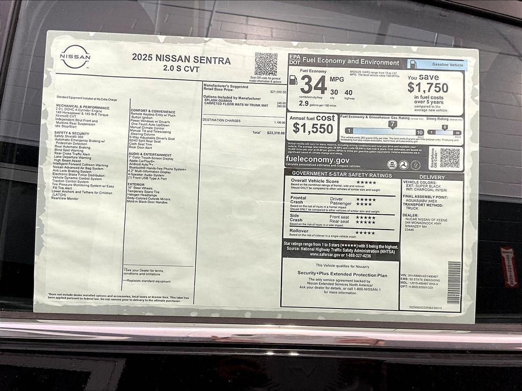new 2025 Nissan Sentra car, priced at $21,141