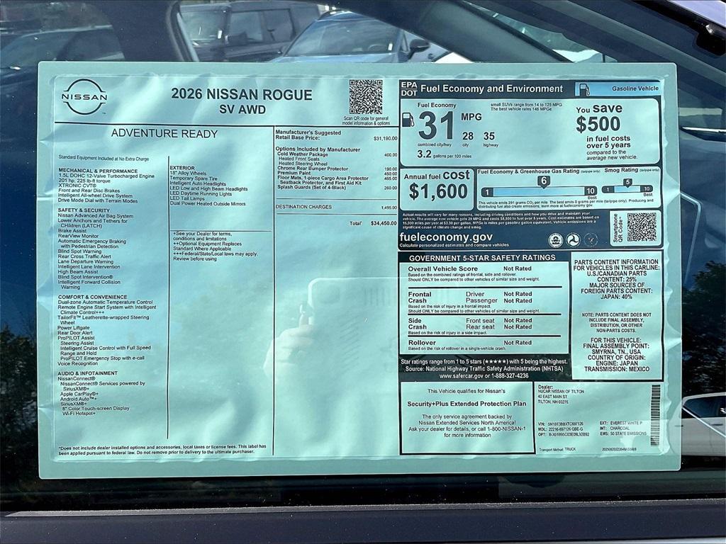 new 2026 Nissan Rogue car, priced at $31,383