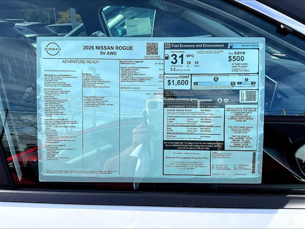 new 2026 Nissan Rogue car, priced at $33,127
