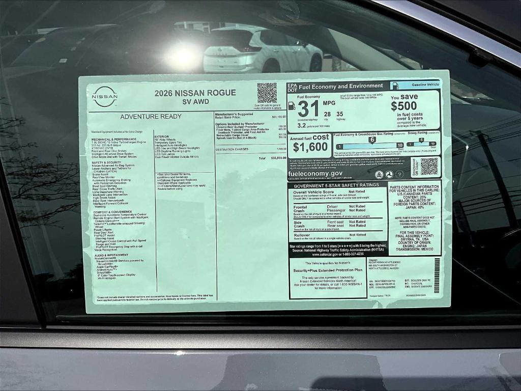new 2026 Nissan Rogue car, priced at $32,538