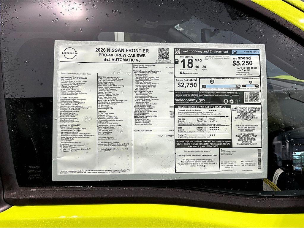 new 2026 Nissan Frontier car, priced at $46,680