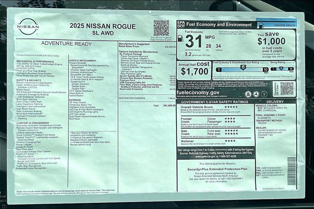 new 2025 Nissan Rogue car, priced at $40,236