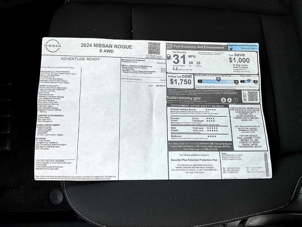 new 2024 Nissan Rogue car, priced at $29,027
