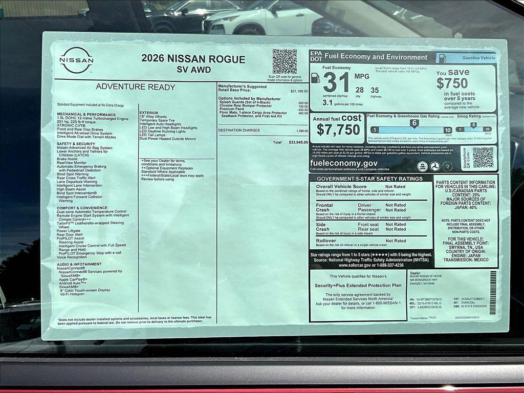 new 2026 Nissan Rogue car, priced at $31,064
