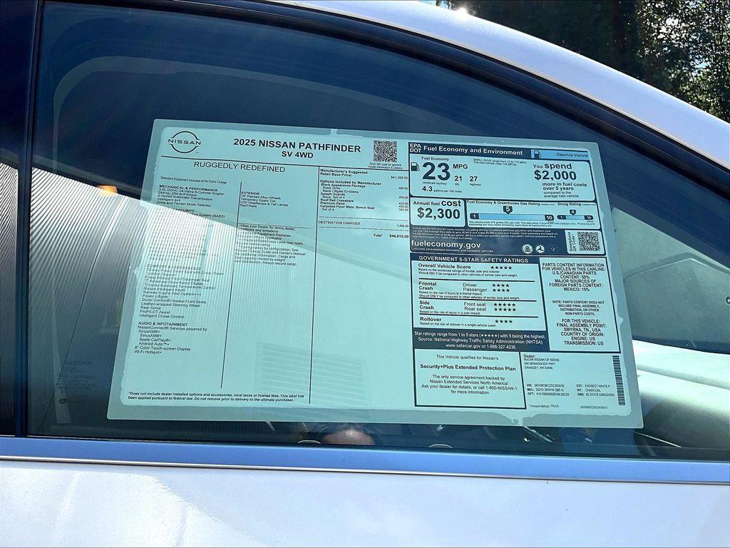 new 2025 Nissan Pathfinder car, priced at $36,998