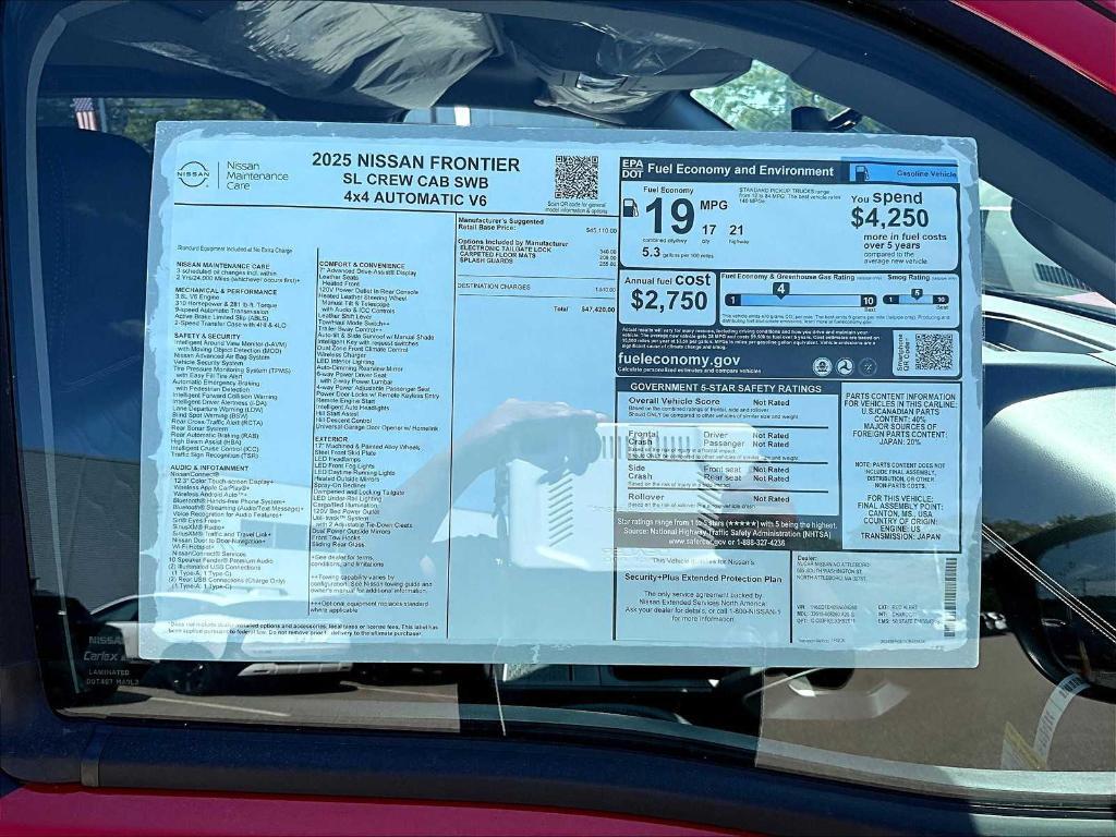 new 2025 Nissan Frontier car, priced at $46,276