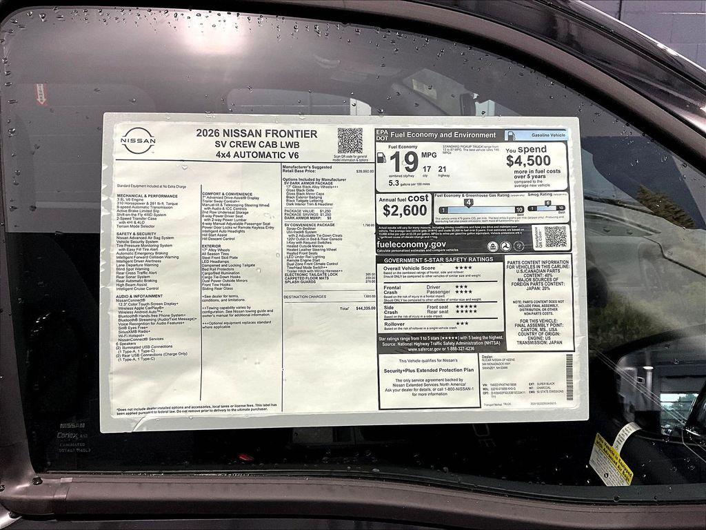 new 2026 Nissan Frontier car, priced at $41,132