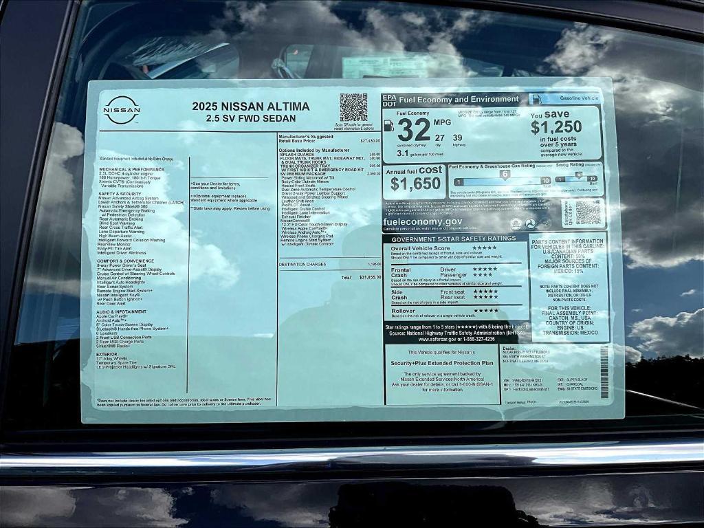 new 2025 Nissan Altima car, priced at $29,624