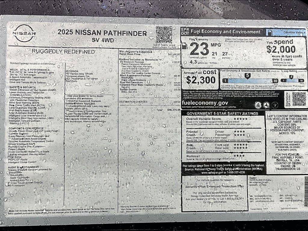 new 2025 Nissan Pathfinder car, priced at $38,388
