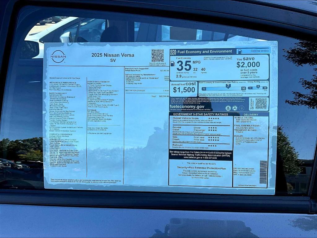 new 2025 Nissan Versa car, priced at $21,593