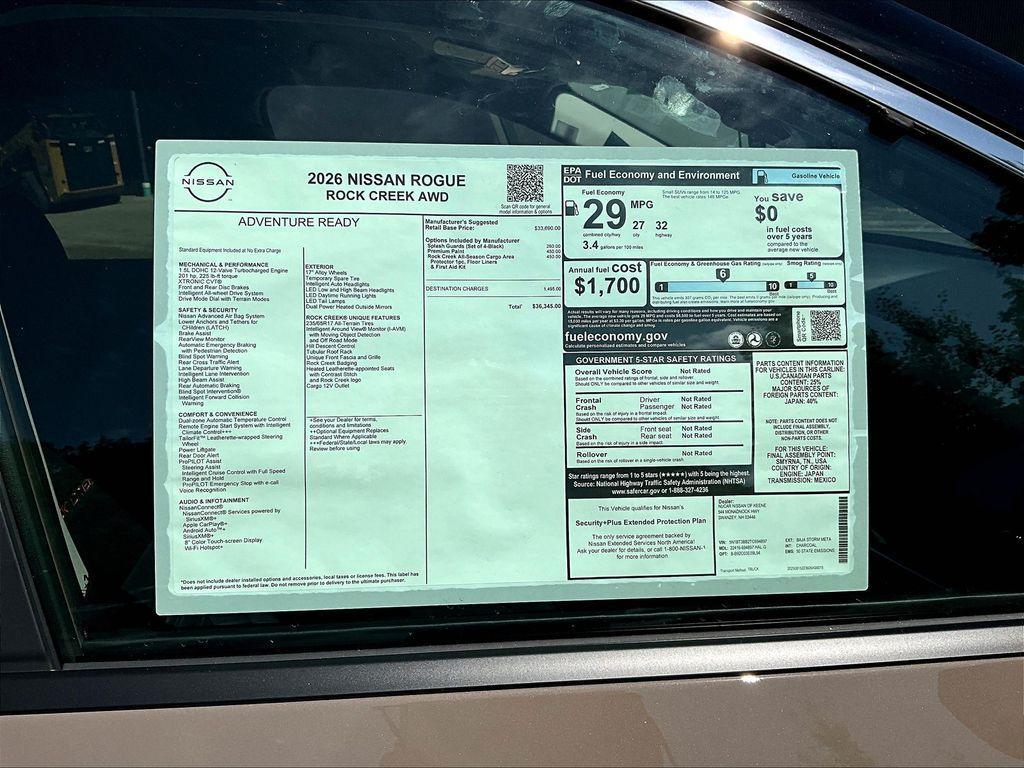 new 2026 Nissan Rogue car, priced at $33,416