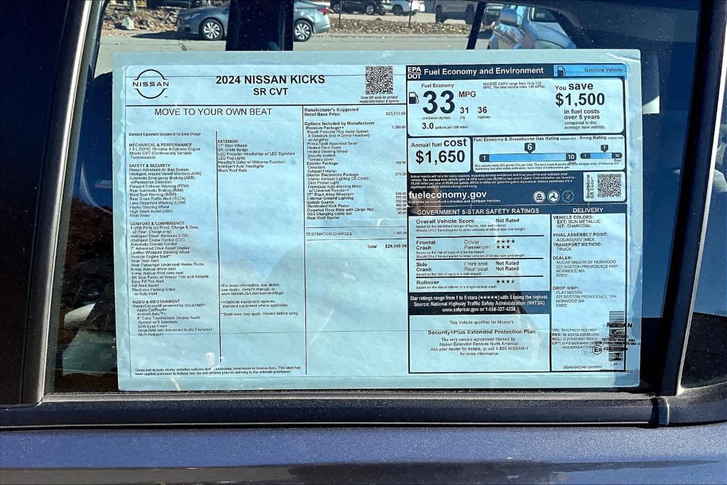 new 2024 Nissan Kicks car, priced at $29,140