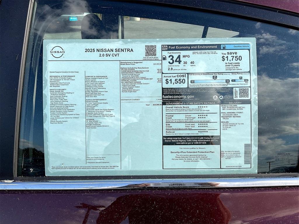 new 2025 Nissan Sentra car, priced at $23,083