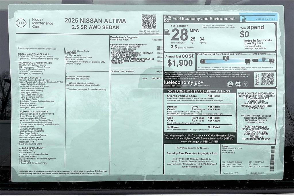 new 2025 Nissan Altima car, priced at $30,406