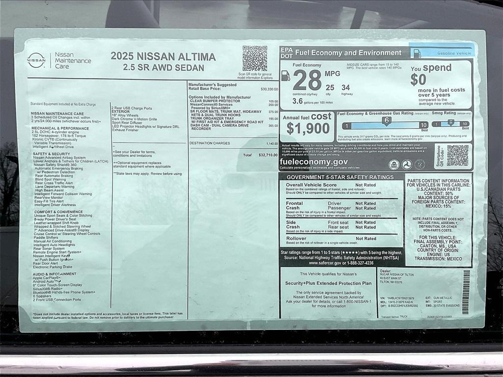 new 2025 Nissan Altima car, priced at $30,220