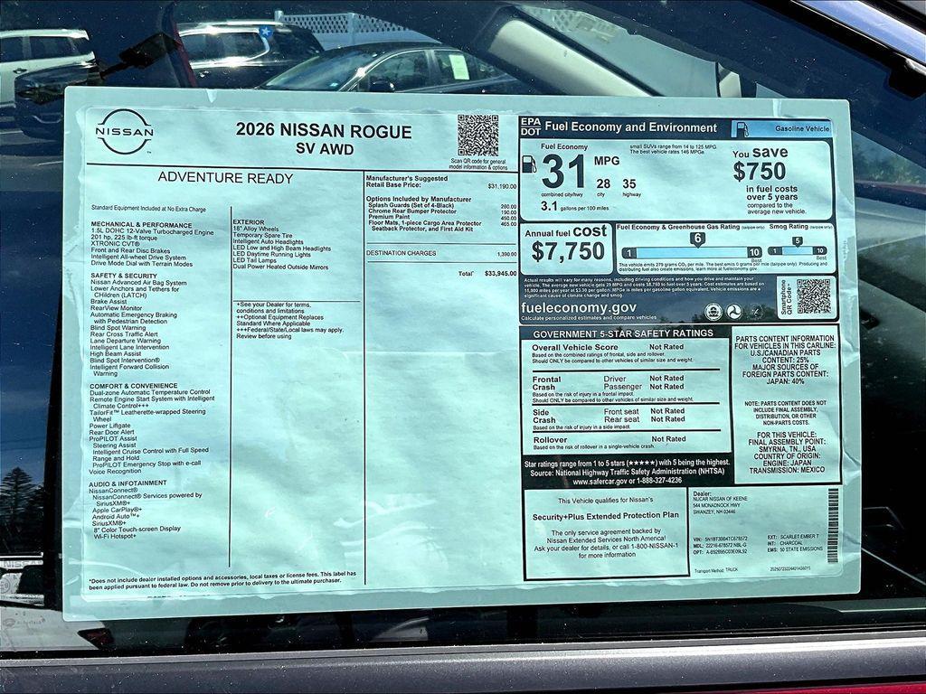 new 2026 Nissan Rogue car, priced at $31,064