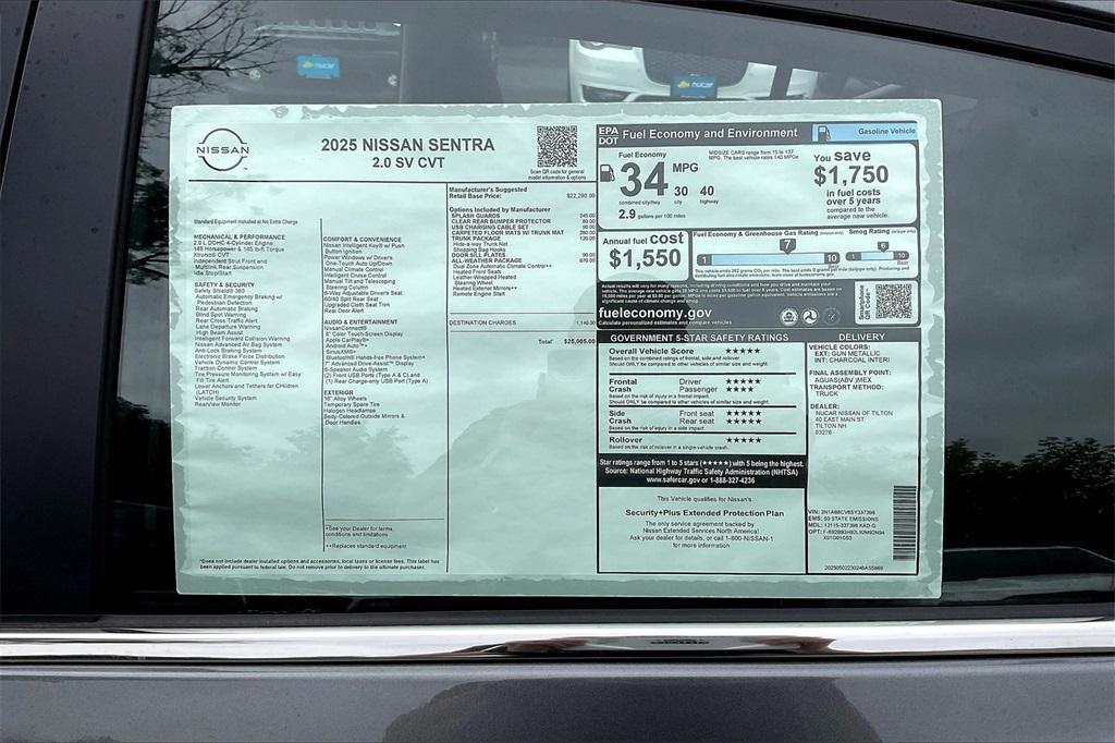 new 2025 Nissan Sentra car, priced at $24,181