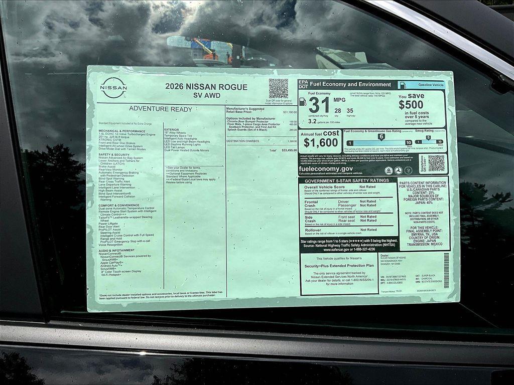 new 2026 Nissan Rogue car, priced at $30,656