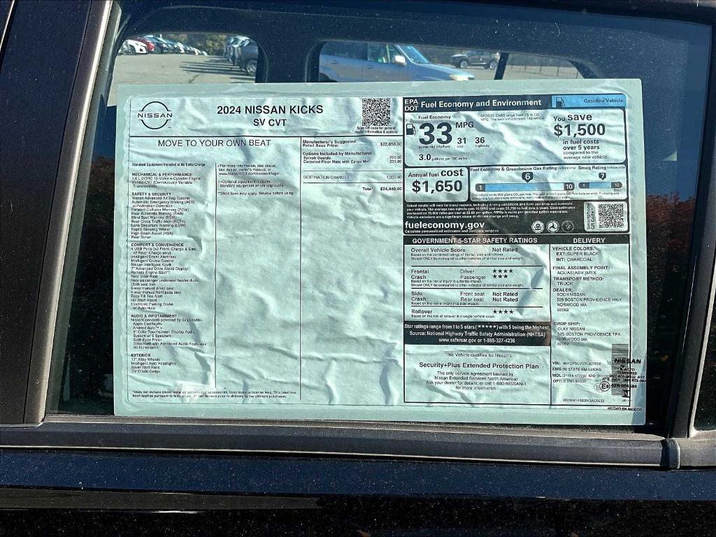 new 2024 Nissan Kicks car, priced at $24,440