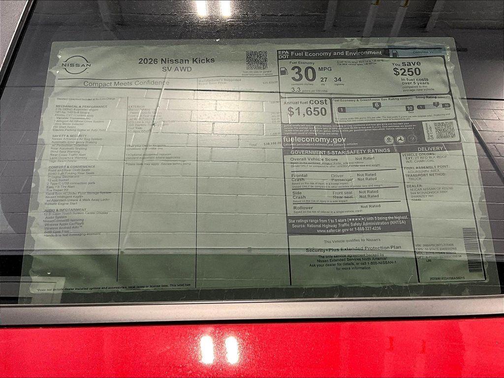 new 2026 Nissan Kicks car, priced at $30,190