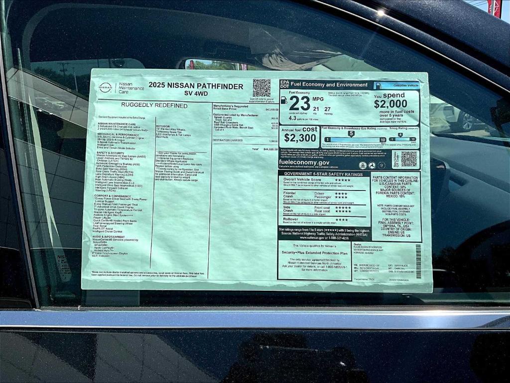 new 2025 Nissan Pathfinder car, priced at $44,535