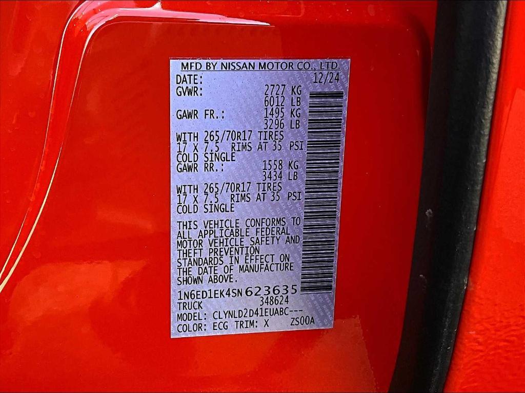 new 2025 Nissan Frontier car, priced at $45,560