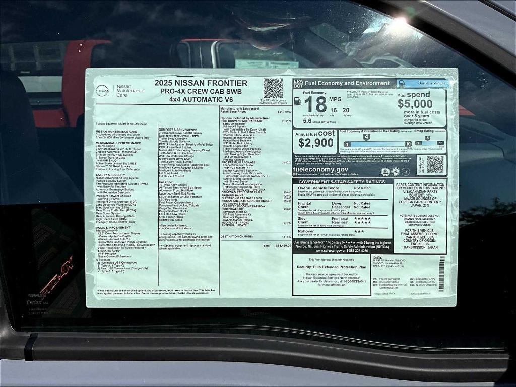 new 2025 Nissan Frontier car, priced at $48,846