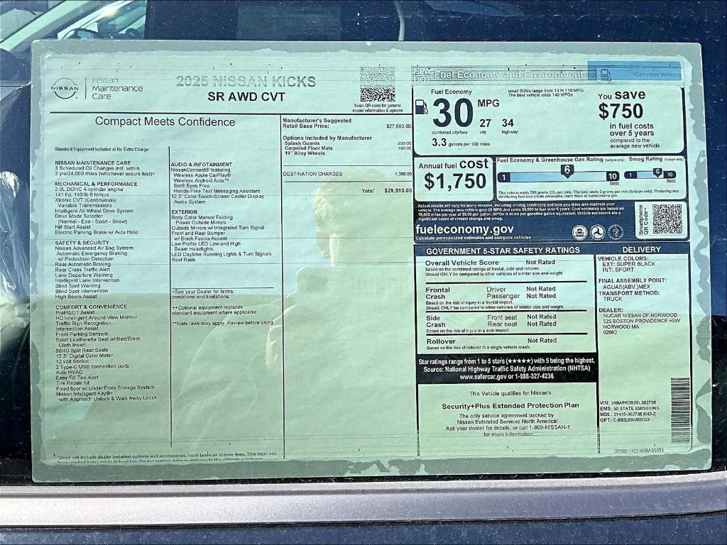 new 2025 Nissan Kicks car, priced at $29,510