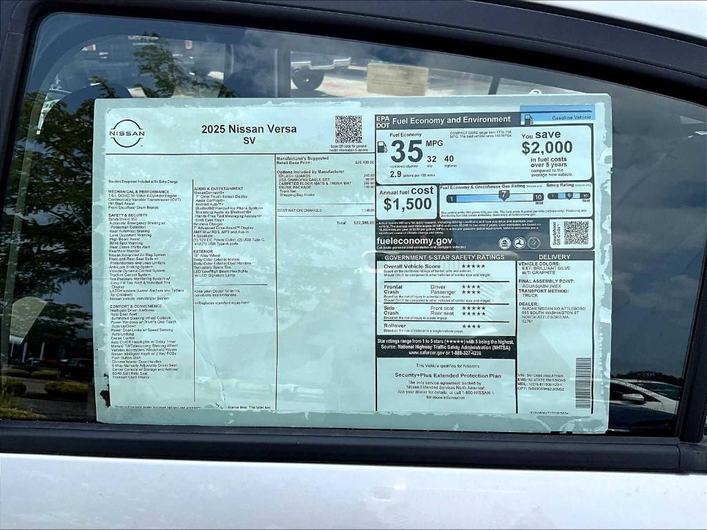 new 2025 Nissan Versa car, priced at $22,018