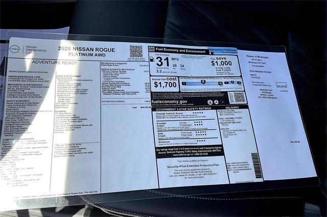 new 2025 Nissan Rogue car, priced at $42,511