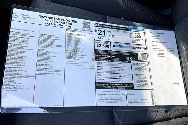 new 2025 Nissan Frontier car, priced at $36,027