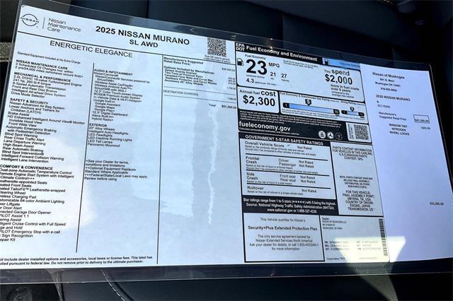 new 2025 Nissan Murano car, priced at $49,001