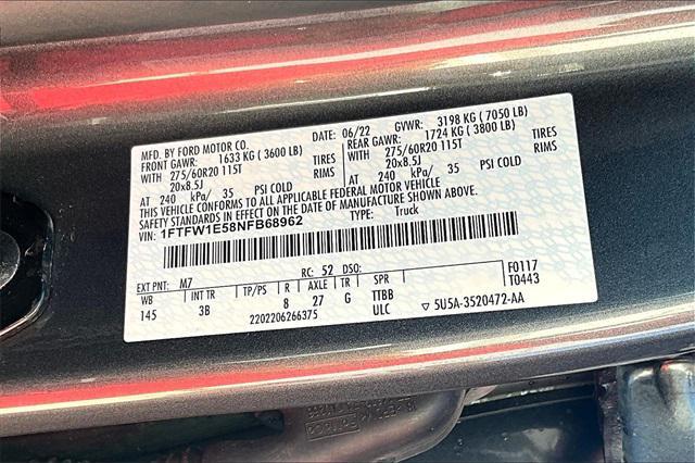used 2022 Ford F-150 car, priced at $54,852