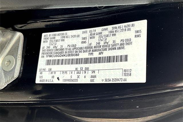 used 2019 Ford Escape car, priced at $13,435