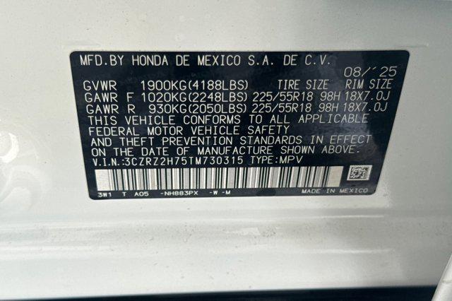 new 2026 Honda HR-V car, priced at $33,455