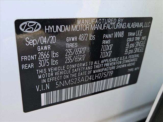 used 2020 Hyundai Santa Fe car, priced at $19,888