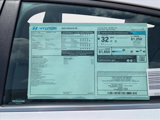 new 2025 Hyundai Sonata car, priced at $29,230