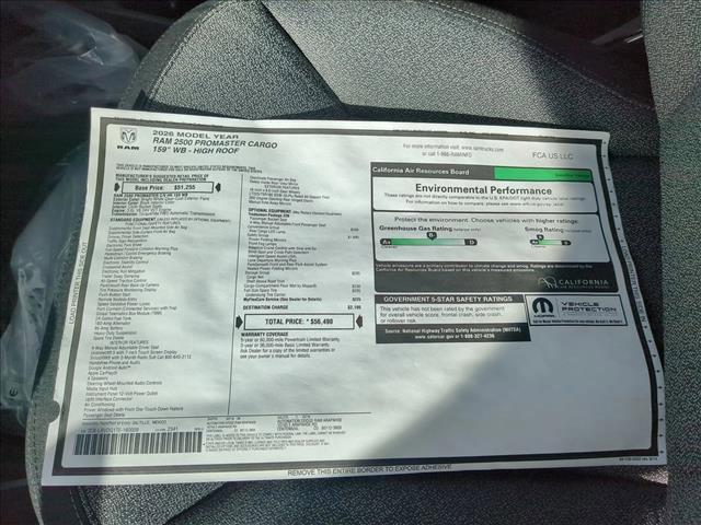 new 2026 Ram ProMaster 2500 car, priced at $55,789