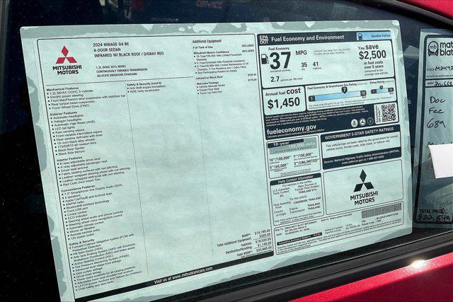new 2024 Mitsubishi Mirage G4 car, priced at $20,665