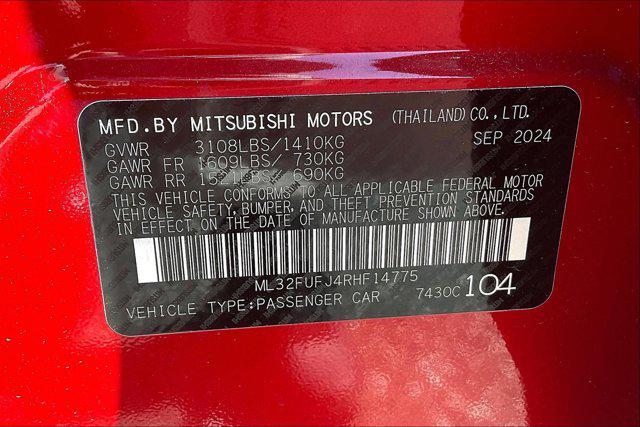 new 2024 Mitsubishi Mirage G4 car, priced at $20,665