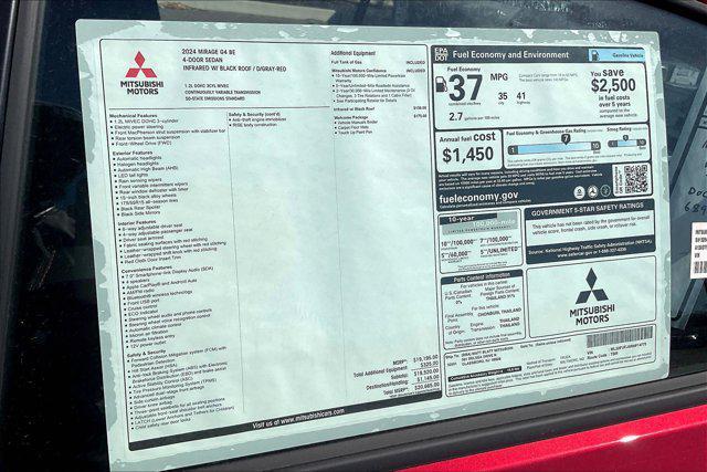 new 2024 Mitsubishi Mirage G4 car, priced at $20,665