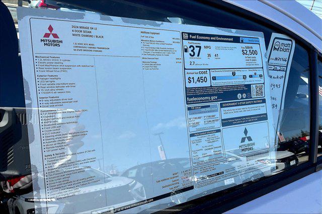 new 2024 Mitsubishi Mirage G4 car, priced at $20,210