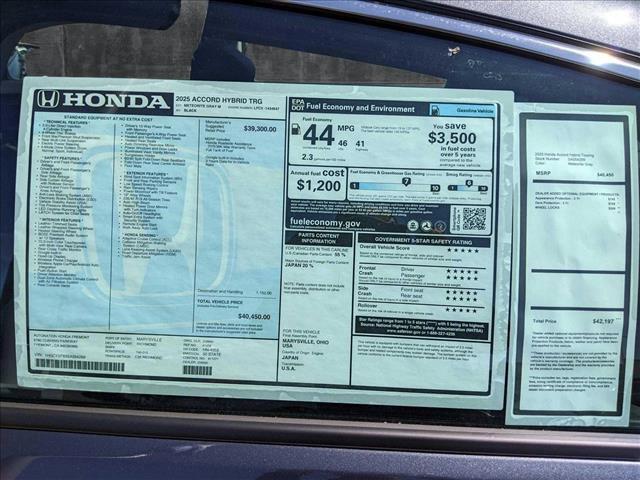 new 2025 Honda Accord Hybrid car, priced at $37,985