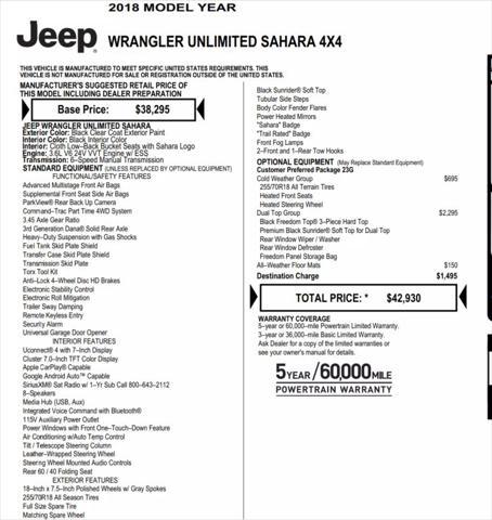 used 2018 Jeep Wrangler Unlimited car, priced at $19,995