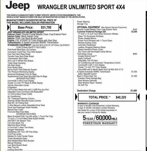 used 2021 Jeep Wrangler Unlimited car, priced at $27,995