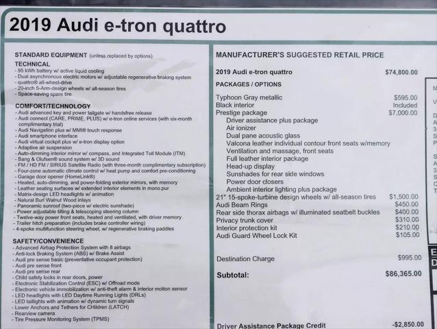 used 2019 Audi e-tron car, priced at $26,995