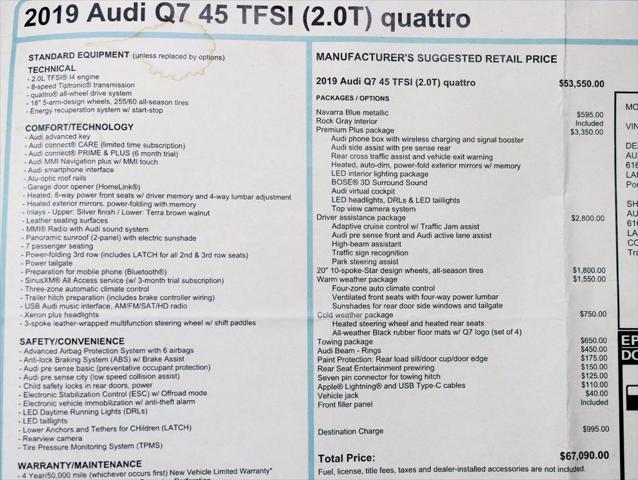 used 2019 Audi Q7 car, priced at $21,995