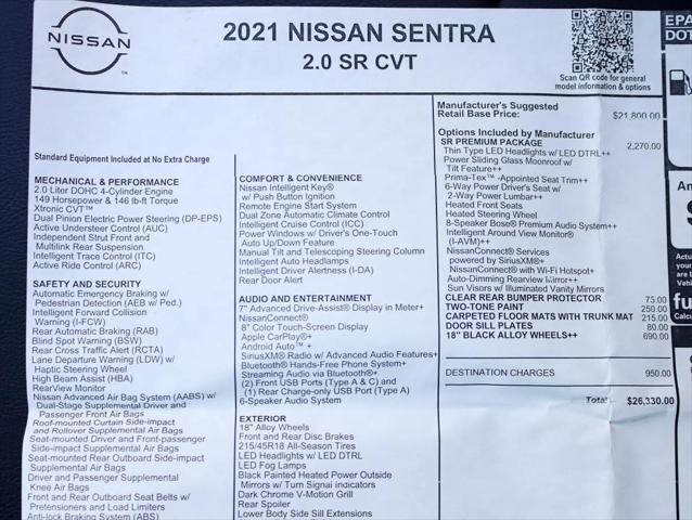 used 2021 Nissan Sentra car, priced at $18,495