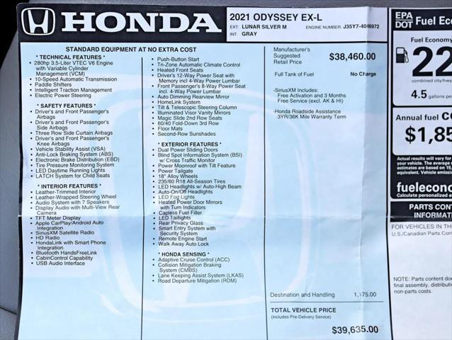 used 2021 Honda Odyssey car, priced at $31,495