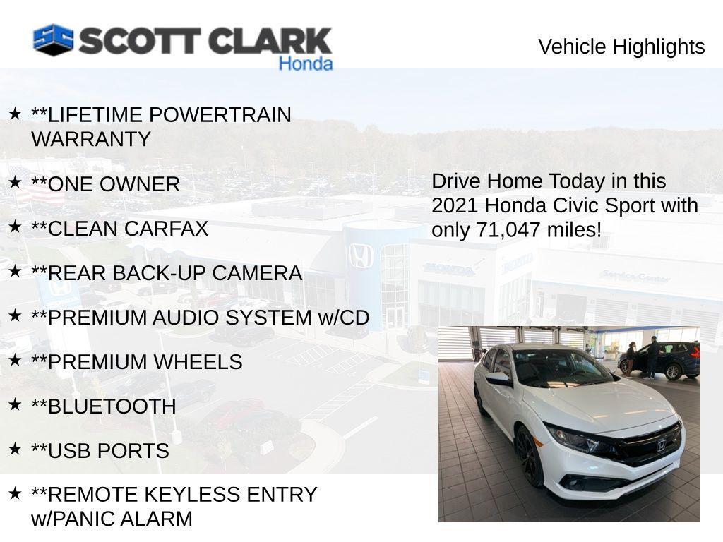 used 2021 Honda Civic car, priced at $19,995